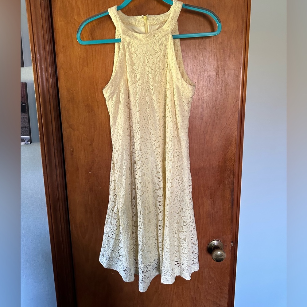 Betsey Johnson halter mini dress yellow size 2 nwot